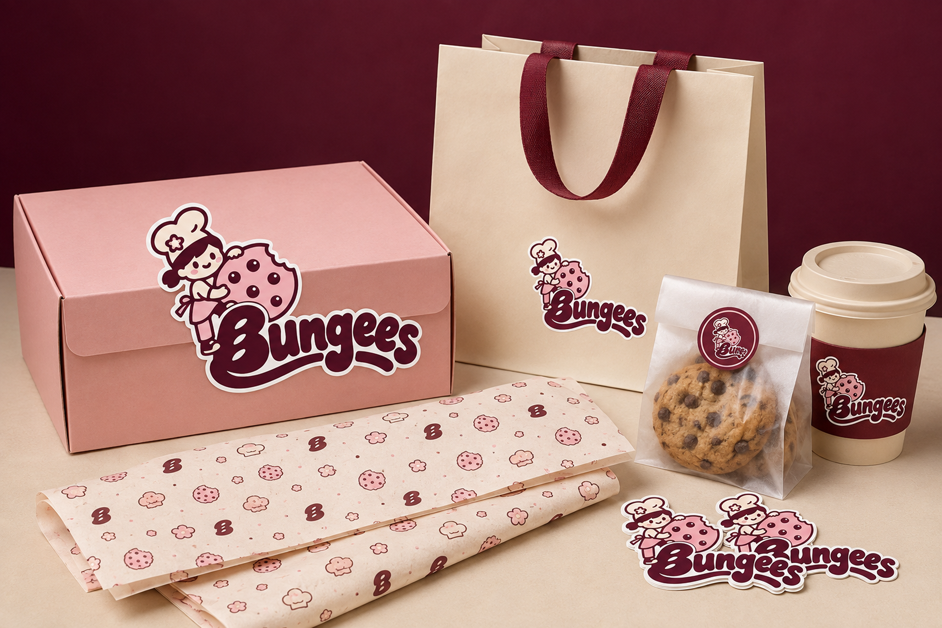 Bungees Bakery packaging and branded products