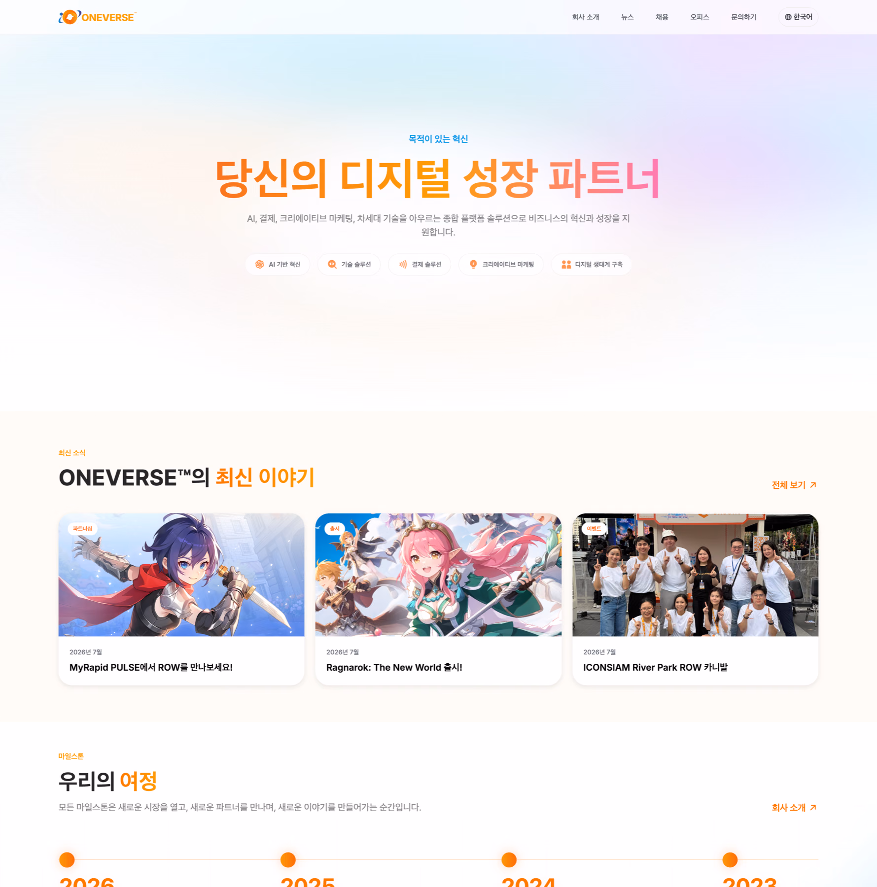 Korean ONEVERSE website