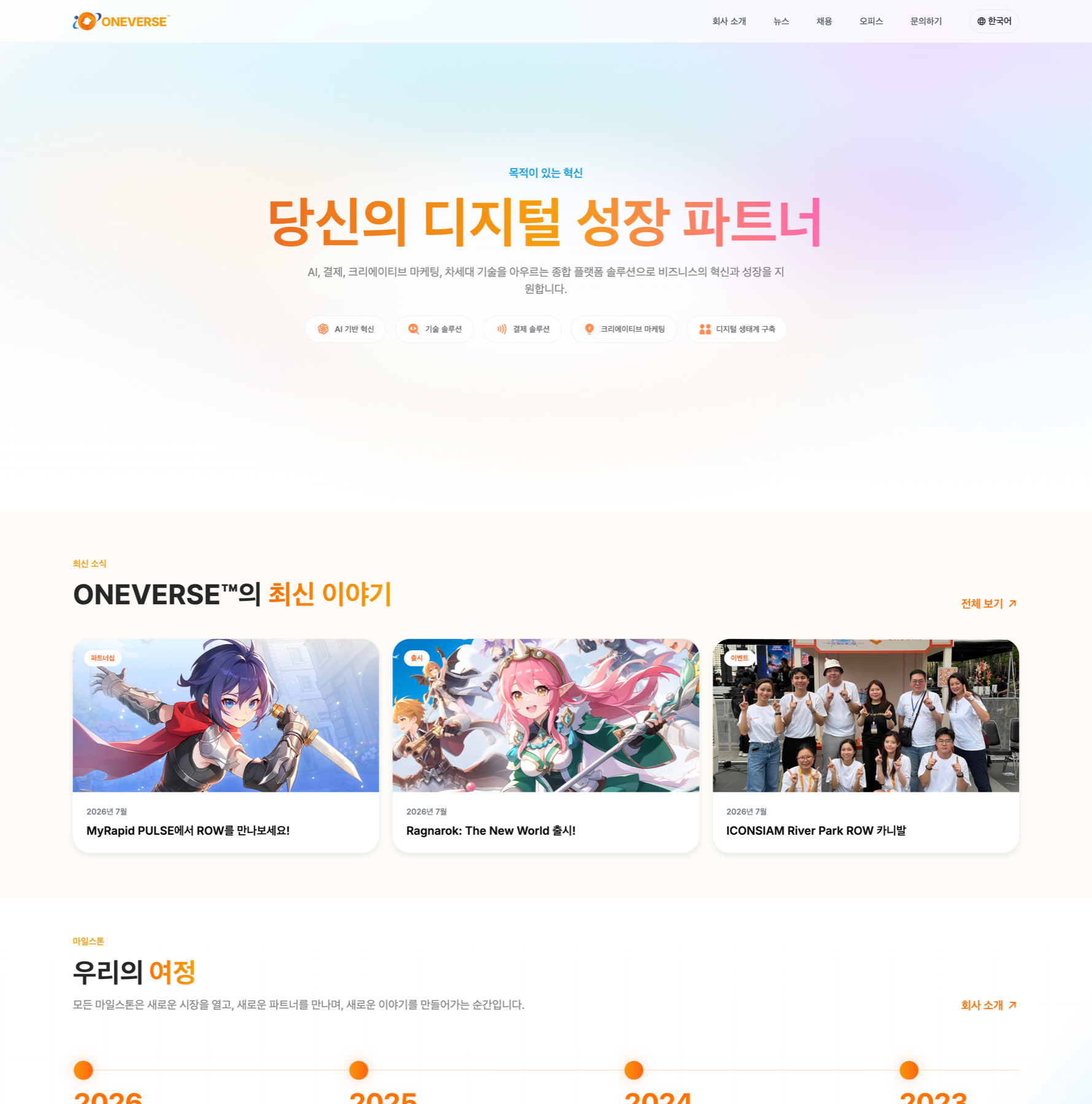 Korean ONEVERSE website