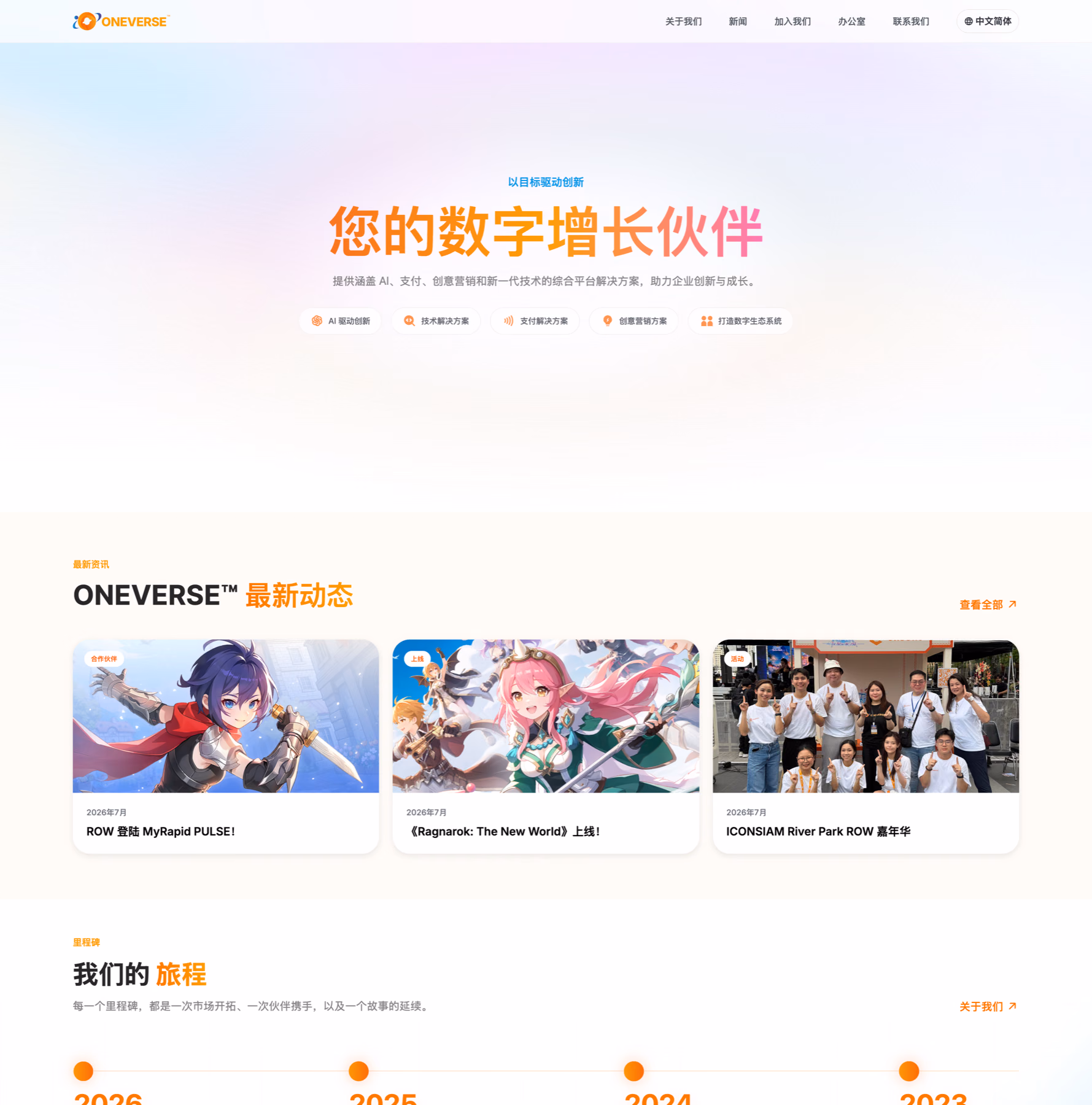 Simplified Chinese ONEVERSE website