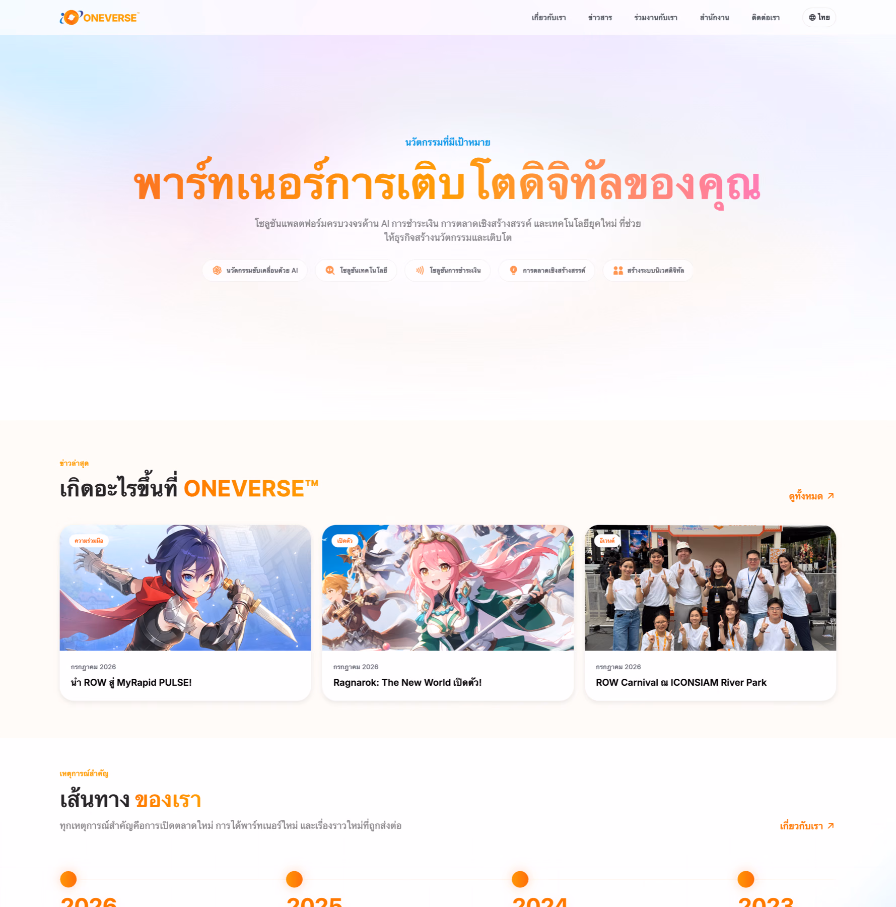 Thai ONEVERSE website