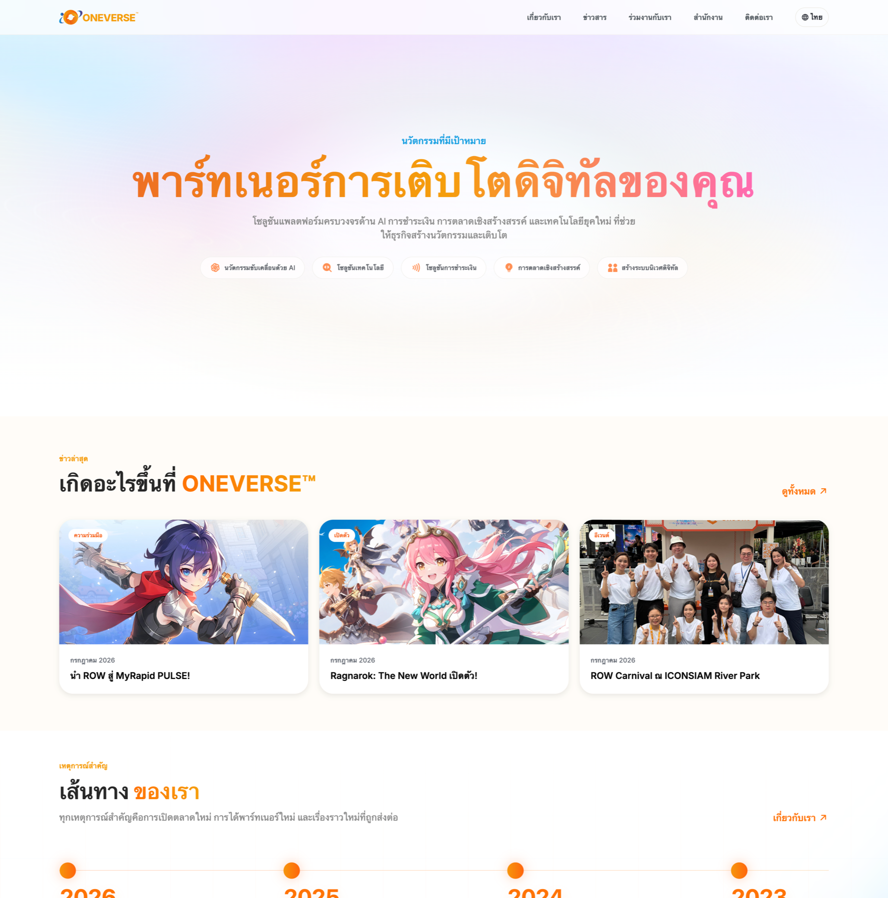Thai ONEVERSE website